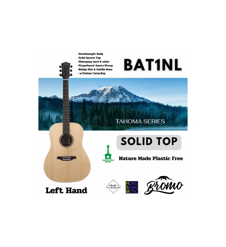 กีต้าร์โปร่งมือซ้าย Bromo รุ่น BAT1NL