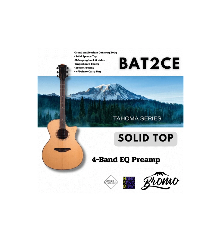 กีต้าร์โปร่งไฟฟ้า Bromo รุ่น BAT2CE
