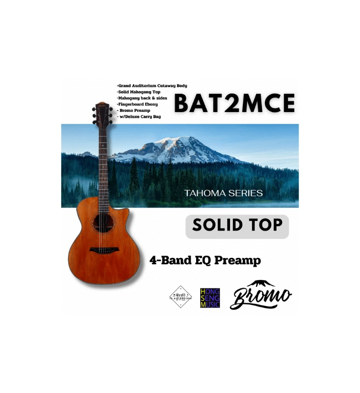 กีต้าร์โปร่งไฟฟ้า bromo รุ่น BAT2MCE