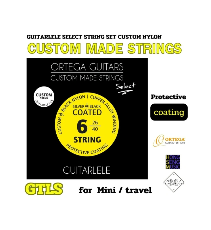 สายกีตาร์คลาสสิคสายเคลือบ สำหรับกีตาร์ Mini / travel guitar Ortega Guitars  รุ่น GTLS