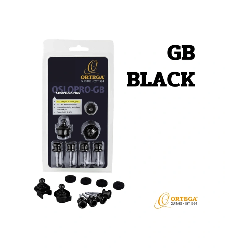 Ortega STRAP LOCK ชุดปุ่มติดสายสะพายกีตาร์ อย่างดี 2 Instruments รุ่น OSLOPRO-GB