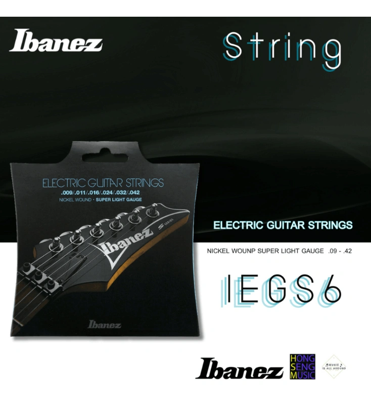 สายกีต้าร์ไฟฟ้า Ibanez รุ่น IEGS6 NICKEL WOUNP SUPER LIGHT GAUGE .09 - .42