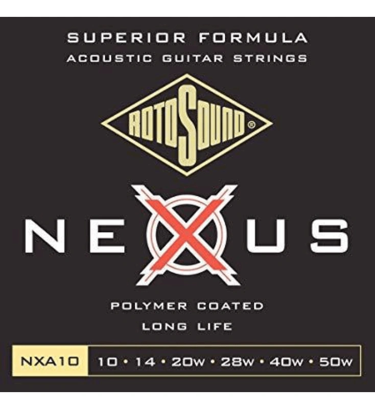 สายกีต้าร์โปร่งแบบเคลือบ Rotosound NEXUS ACOUSTIC Polymer Coated เบอร์ 10-50 รุ่น NXA10