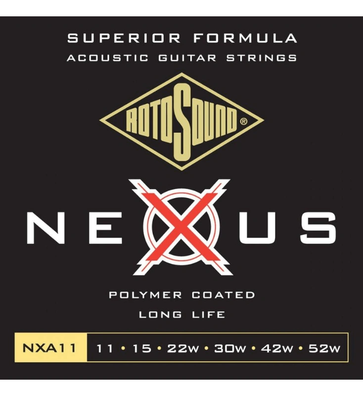 สายกีต้าร์โปร่งแบบเคลือบ Rotosound NEXUS ACOUSTIC Polymer Coated เบอร์ 11-52 รุ่น NXA11