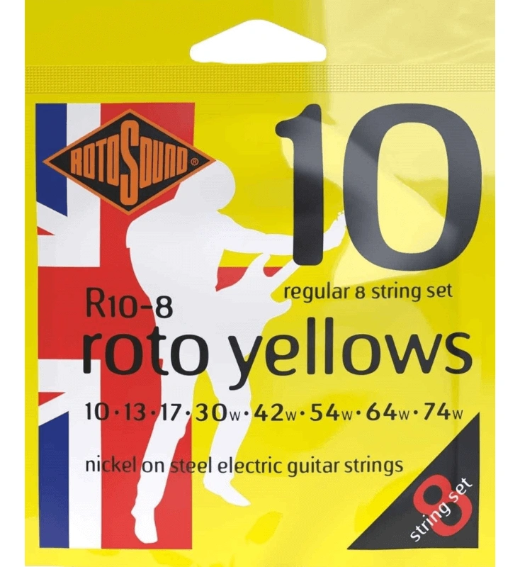 Rotosound Roto Yellows สายกีต้าร์ไฟฟ้า 8 สาย รุ่น R10-8