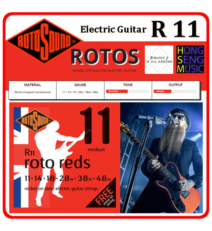 Rotosound R11 สายกีต้าร์ไฟฟ้าเบอร์ 11-48