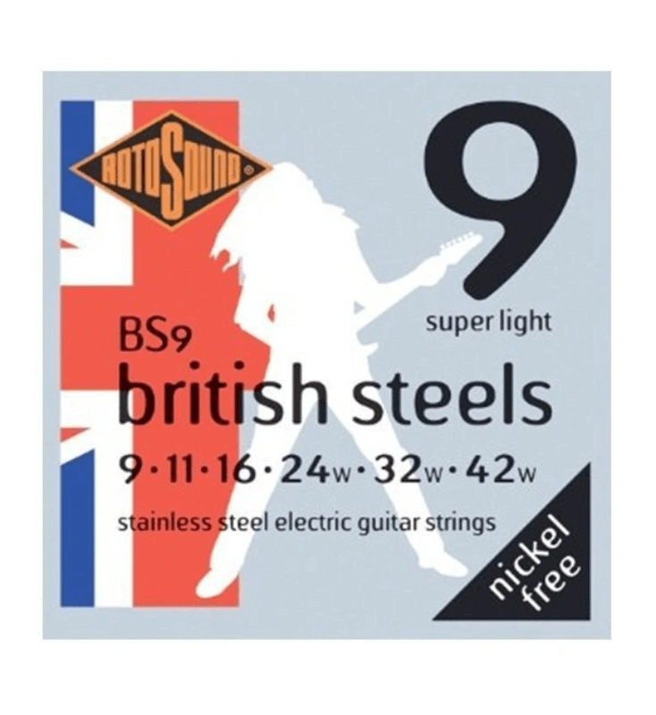 Rotosound สายกีต้าร์ไฟฟ้า ขนาด 0.09 - 0.42 รุ่น BS9 Stainless Steel (Made in England)