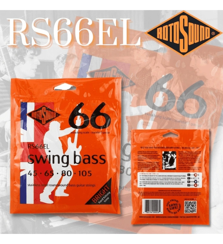 สายเบสไฟฟ้า Rotosound 4 สาย Stainless Steel Extra Long Scale รุ่น RS66EL