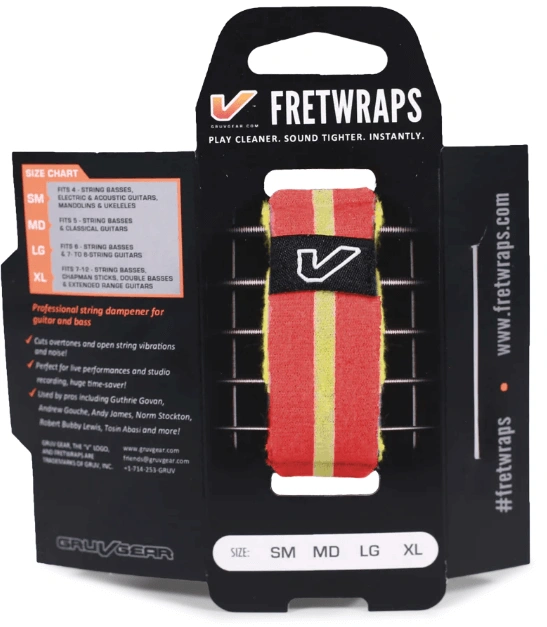 GRUV GEAR FretWraps String Muters Red/Yellow SIZE SM/MD