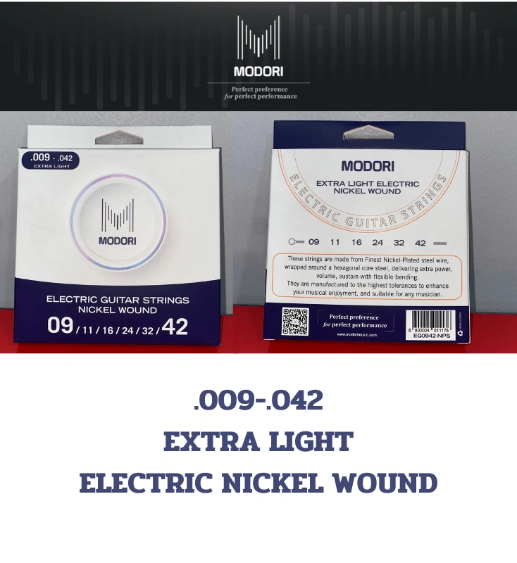 สายกีต้าร์ไฟฟ้า MODORI เบอร์ .009-.042 ELECTRIC GUITAR STRINGS NICKEL WOUND