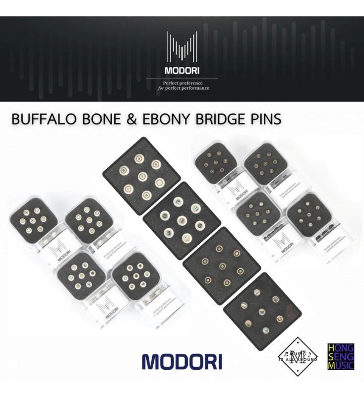 ชุดหมุดกดสายกีตาร์โปร่ง Modori 7 ชิ้น Ebony (EBP-02)