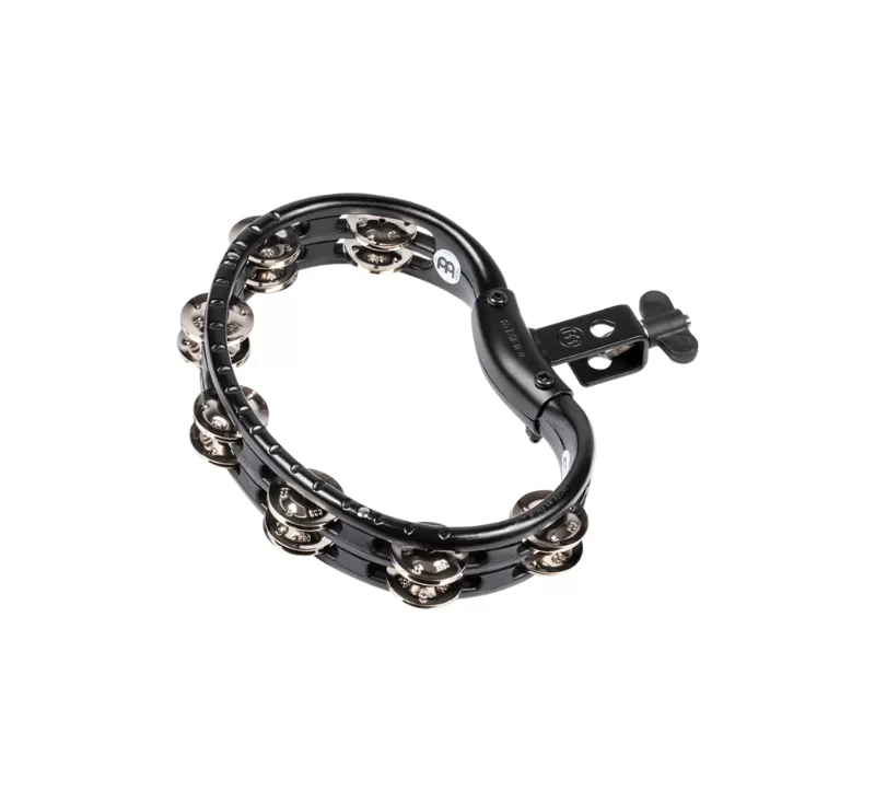 Mountable Molded ABS Tambourine, Black, Nickel Plated Steel Jingles - TMT2BK