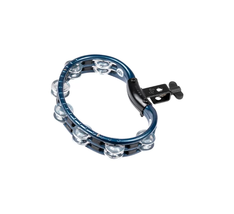Mountable Molded ABS Tambourine, Blue, Aluminum Jingles - TMT2A-B