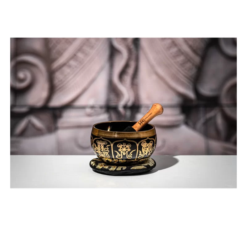 Ornamental Series Singing Bowl, 300g, Black, Gift Box - SB-OR-300-BK