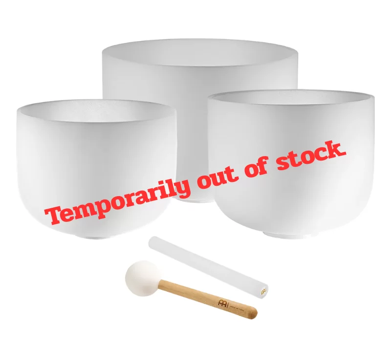 3-piece Crystal Singing Bowl Set, A4 / F4 / D4, 432 Hz - CSBSETAFD