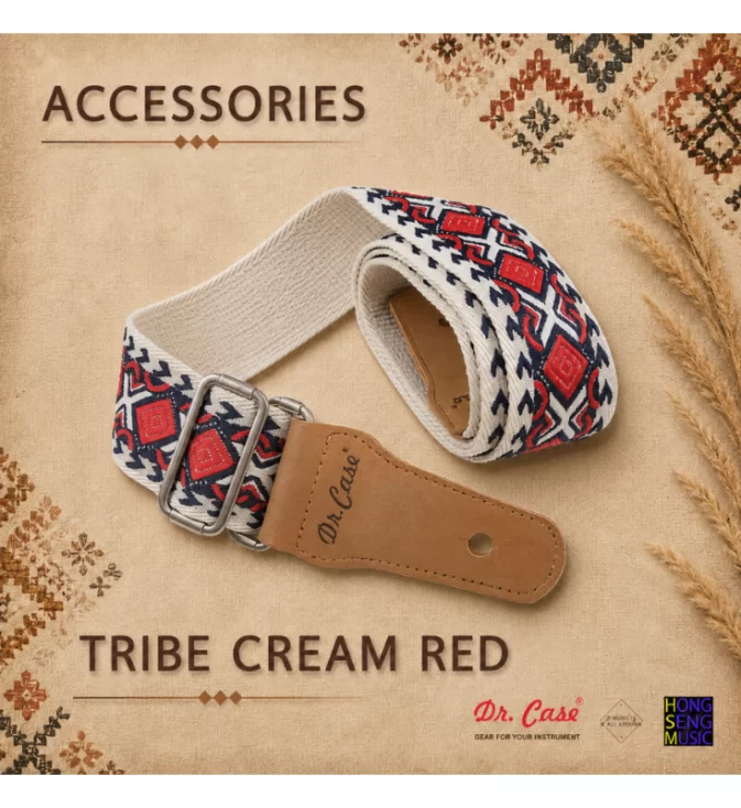 สายสะพาย Dr.Case รุ่น  Embro Strap - Tribe Cream Red -