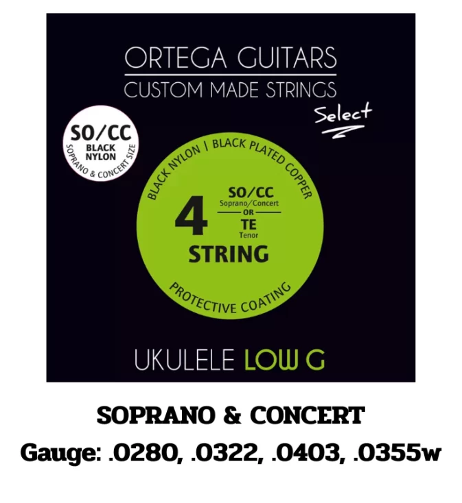 สายอุคูเลเล่ Ortega สำหรับไซส์ Soprano & Concert รุ่น UKSBK-SOCC-LG